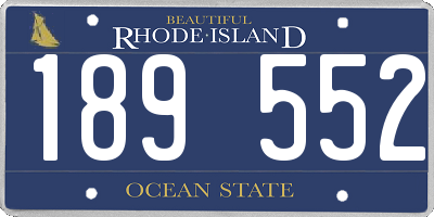 RI license plate 189552
