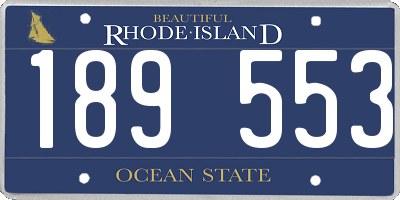 RI license plate 189553