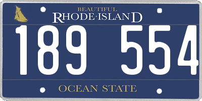 RI license plate 189554