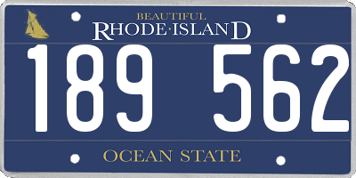 RI license plate 189562