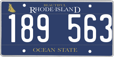 RI license plate 189563