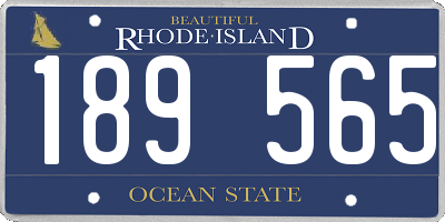 RI license plate 189565