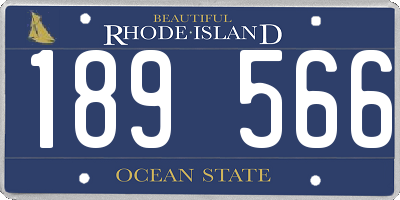 RI license plate 189566