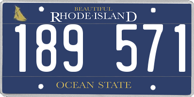 RI license plate 189571