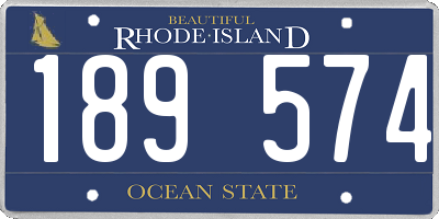 RI license plate 189574