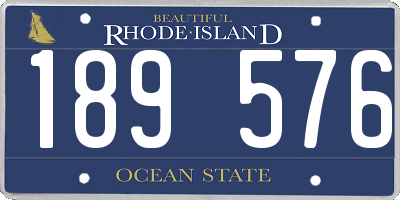 RI license plate 189576