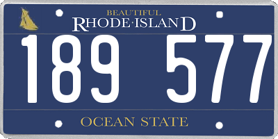 RI license plate 189577