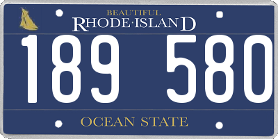 RI license plate 189580
