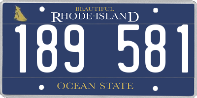 RI license plate 189581