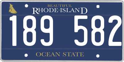 RI license plate 189582