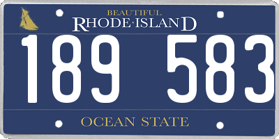 RI license plate 189583