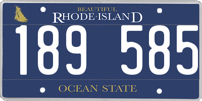 RI license plate 189585