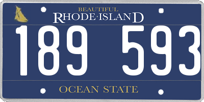 RI license plate 189593