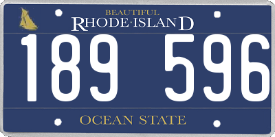 RI license plate 189596