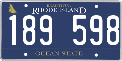 RI license plate 189598