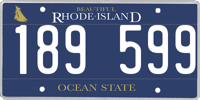 RI license plate 189599