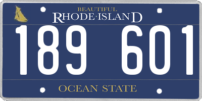 RI license plate 189601