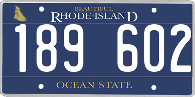 RI license plate 189602