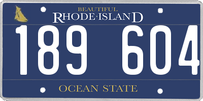 RI license plate 189604