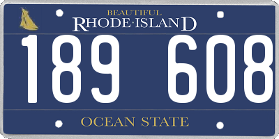 RI license plate 189608