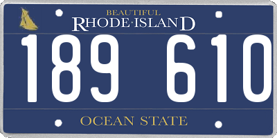 RI license plate 189610