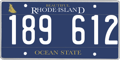 RI license plate 189612