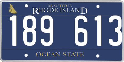 RI license plate 189613