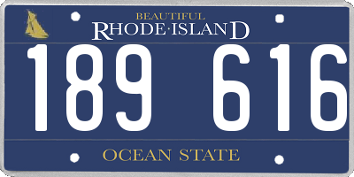 RI license plate 189616