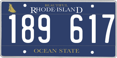 RI license plate 189617
