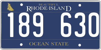 RI license plate 189630