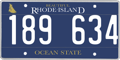 RI license plate 189634