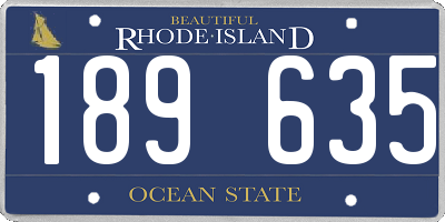 RI license plate 189635