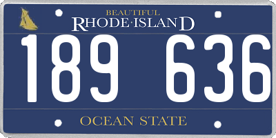 RI license plate 189636