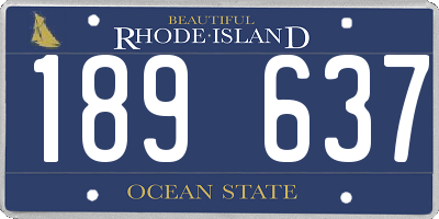 RI license plate 189637
