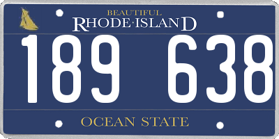 RI license plate 189638