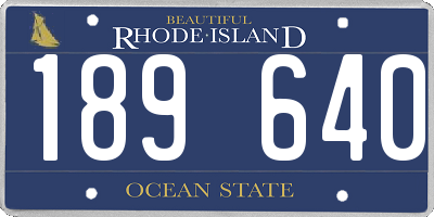 RI license plate 189640