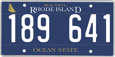 RI license plate 189641