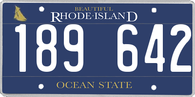 RI license plate 189642