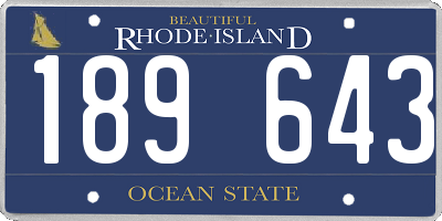 RI license plate 189643