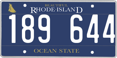 RI license plate 189644