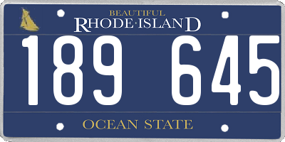 RI license plate 189645
