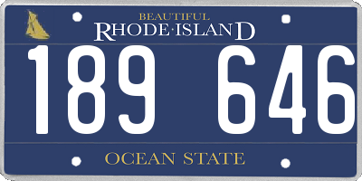 RI license plate 189646