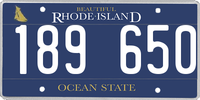 RI license plate 189650