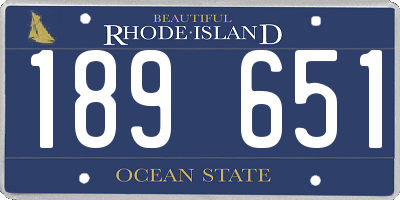 RI license plate 189651