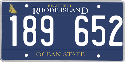 RI license plate 189652