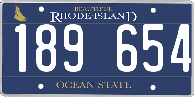 RI license plate 189654