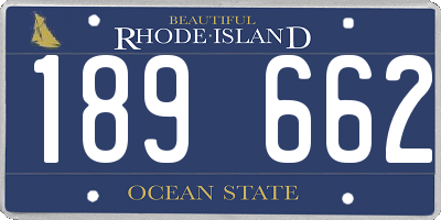 RI license plate 189662