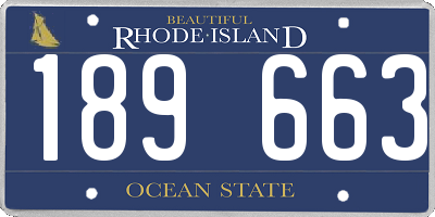 RI license plate 189663