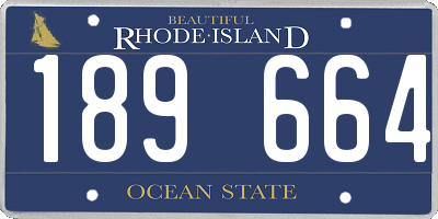 RI license plate 189664