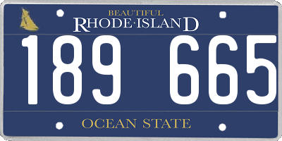 RI license plate 189665